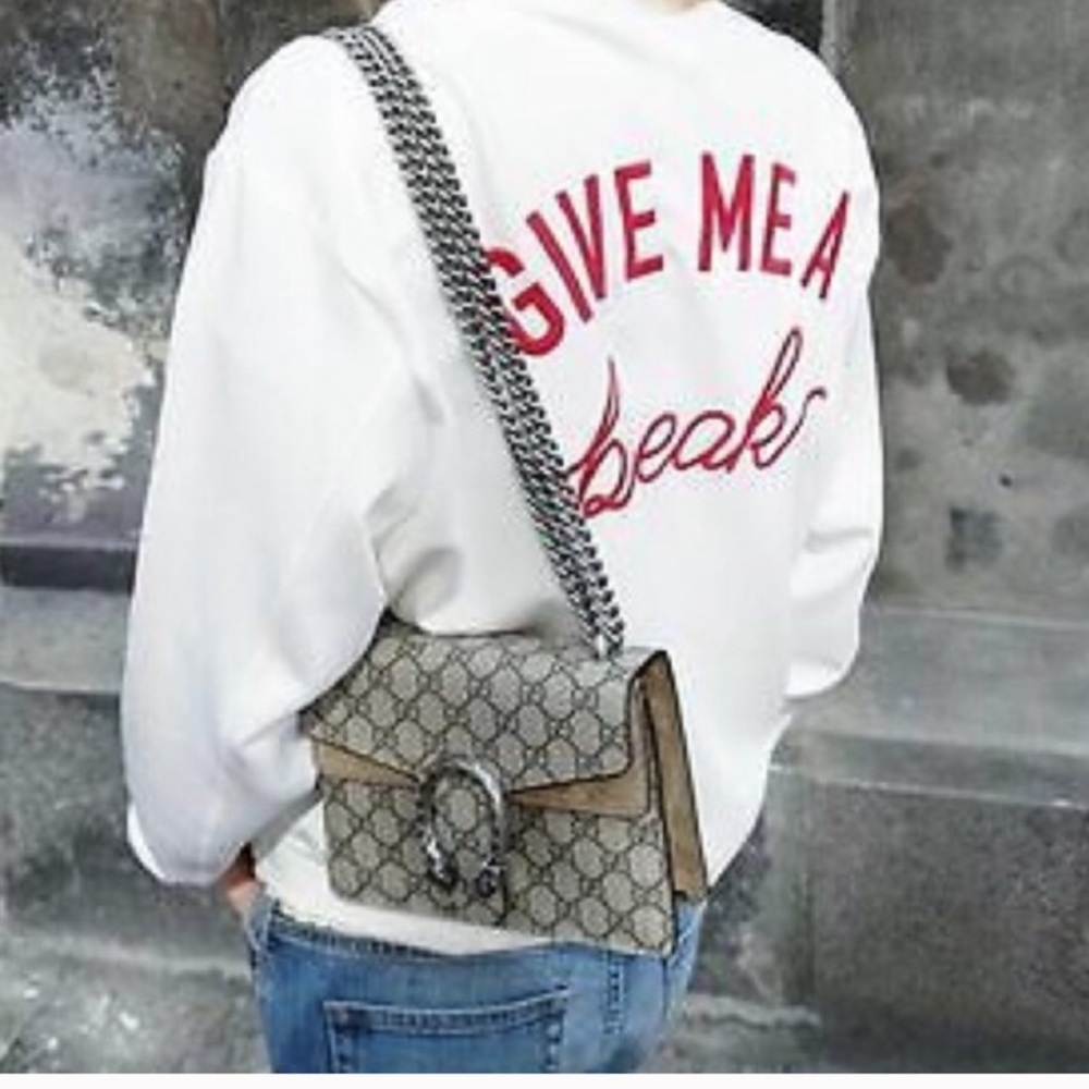 White bomber jacket “give me a break”